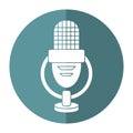 Retro microphone voice icon shadow