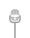 Retro microphone on white background. Accessory for lead perform Royalty Free Stock Photo