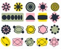 Retro Mid-Century aesthetic elements collection. Brutalist bauhaus shapes for decor and design. Abstract vector illustration