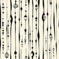Retro Mid-Century Modern Black and White Abstract Line Pattern Background. Royalty Free Stock Photo