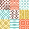 Retro Mid century 70s geometric wallpaper pattern. Funky colorful texture seamless background. Royalty Free Stock Photo
