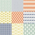 Retro Mid century 70s geometric wallpaper pattern. Funky colorful texture seamless background. Royalty Free Stock Photo