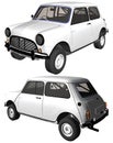 Retro Mini Car Vector. Isolated On White Background. Royalty Free Stock Photo