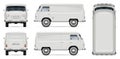 Retro mini van vector mockup Royalty Free Stock Photo