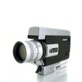 Retro 8mm Film Video Camera on White Royalty Free Stock Photo