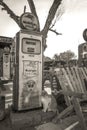 Retro Mobil Gas Pump In Remote Arizona Desert