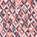 Retro Mod Style Vector Seamless Pattern with Navy and Red Diamonds on Cream Background. Stylish Geometric Graphic Print