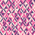 Retro Mod Style Vector Seamless Pattern with Purple and Pink Diamonds on Cream Background. Stylish Geometric Print
