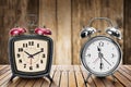 Retro and modern alarm clock