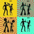 Retro and modern dancing couple Royalty Free Stock Photo