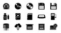 Retro and Modern Data Storage Icons Collection Royalty Free Stock Photo