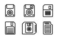 Retro and Modern Data Storage Icons Set Royalty Free Stock Photo