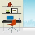 Retro-Modern Home Office Royalty Free Stock Photo