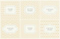 Retro Mono Line Frames with place for Text. Design Template, Labels, Badges on Seamless Geometric Patterns. Minimal