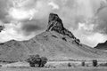 Classic Black and White Landscape Castle Rock Wyoming Royalty Free Stock Photo