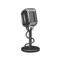 Retro monochrome microphone icon Royalty Free Stock Photo