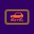 Retro motel roadsign. Royalty Free Stock Photo