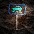 Retro motel roadsign. Royalty Free Stock Photo