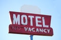 Retro Motel Vacancy Sign with White Copy Space on Top Royalty Free Stock Photo