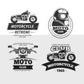 Retro motor club labels vector set Royalty Free Stock Photo