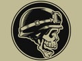 Retro Motorbike Skull Biker Badge