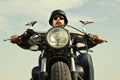 Retro Motorbiker Royalty Free Stock Photo