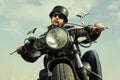 Retro Motorbiker Royalty Free Stock Photo