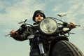 Retro Motorbiker Royalty Free Stock Photo