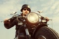 Retro Motorbiker Royalty Free Stock Photo