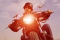 Retro Motorbiker Royalty Free Stock Photo