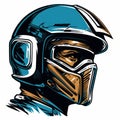 Retro Motorbiker Vector Illustration In The Style Of Dan Mumford Royalty Free Stock Photo