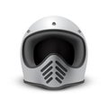 Retro motorcycle helmet on white background, front view Royalty Free Stock Photo
