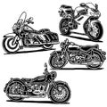 Retro motorcycle illustrations