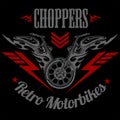 Retro motorcycle label, badge and design elements Royalty Free Stock Photo