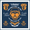 Retro motorcycle label, badge and design elements Royalty Free Stock Photo