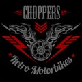 Retro motorcycle label, badge and design elements