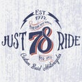 Retro motorcycle logo with inscription-Just Ride.