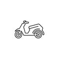 Retro motorcycle outline icon.