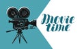 Retro movie camera or projector. Cinema, video vector illustration Royalty Free Stock Photo