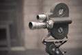 Retro movie camera on a tripod Royalty Free Stock Photo