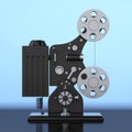 Retro Movie Film Cinema Projector. 3d Rendering Royalty Free Stock Photo