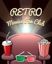 Retro Movies Fan Club poster Royalty Free Stock Photo