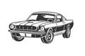 Retro muscle car vector illustration Royalty Free Stock Photo