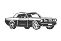 Retro muscle car vector illustration Royalty Free Stock Photo