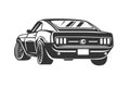 Retro muscle car vector illustration Royalty Free Stock Photo
