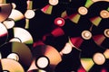 Retro music background from CD disks