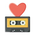 Retro music cassette with heart love Royalty Free Stock Photo