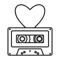 Retro music cassette with heart love Royalty Free Stock Photo