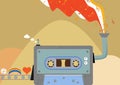 Retro music factory. Cassette