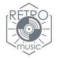 Retro music logo, simple style Royalty Free Stock Photo